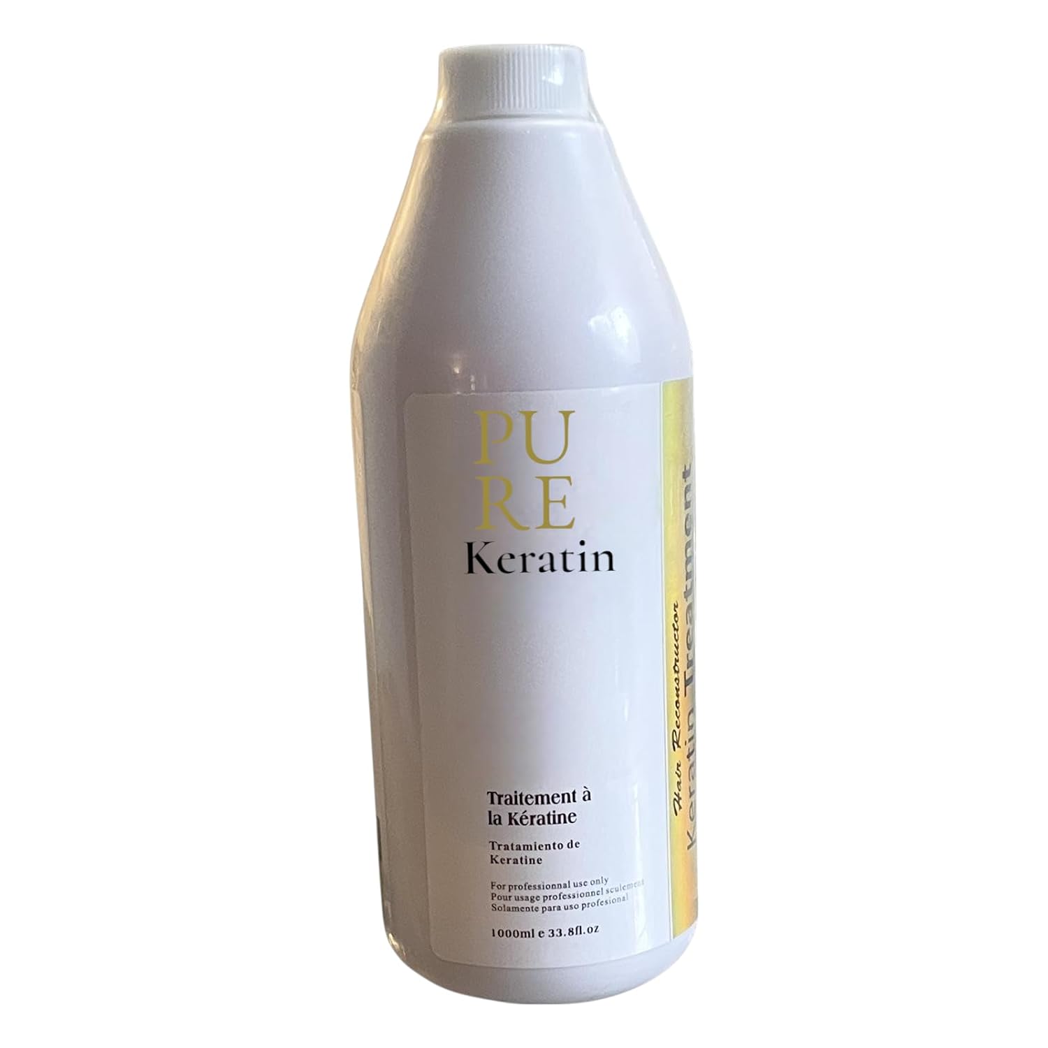 Pure Keratin Professional Hair Treatment, White, Long-Lasting Straightening Formula, 33.8 fl oz, Eliminates Frizz for 4-6 Months. Beauty Salon, Hair Salon