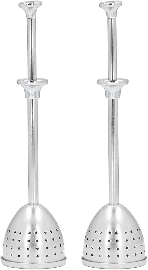 2Pcs Tea Strainer Long Handle | 304 Stainless Steel Reusable Infuser | 0.5mm Fine Mesh Avoids Tea Particles | for Loose Leaf/Herbal Tea, Easy Rinse