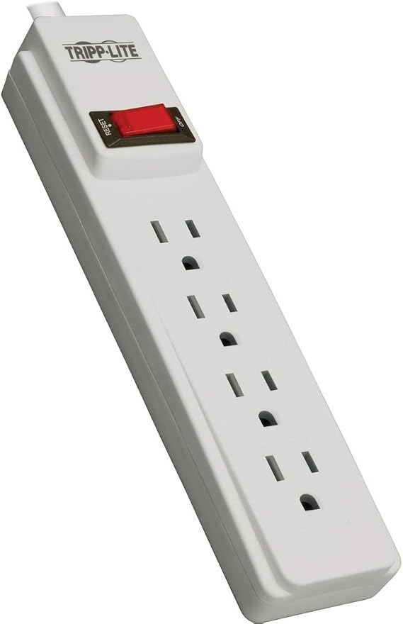 Tripp Lite 4 Outlet Home & Office Power Strip, 10ft Cord with 5-15P Plug (PS410)