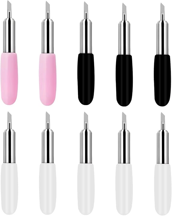 10pcs Replacement Blades Compatible for Cricut Joy, 5pcs 45° Fine Point Blades+ 3pcs 60° Deep Cut Blades+ 2pcs 30° Shallow Cut Blades Vinyl Plotter Knife Blade Cutting Blade Accessories 3.0mm
