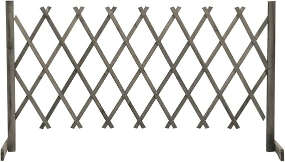 Expandable Garden Trellis Fence Panel 59.1x31.5 Inch Solid Firwood Outdoor Privacy Screen with Lattice Design for Climbing Plants and Yard Barrier