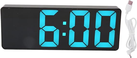 Digital Alarm Clock, Large Font Mirror Alarm Clock Multi Function Led Clock Small Table Desk Clock with Temp Display for Home Bedroom Office