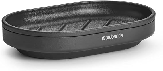 Brabantia - Mindset Sabunluk - Kaymaz Taban - Kaburgalar Sabunu Güzel Kuru Tutar - Çıkarılabilir İç Kabuk - Korozyona Dayanıklı Metal - Sonsuz Gri - 12 x 8 cm
