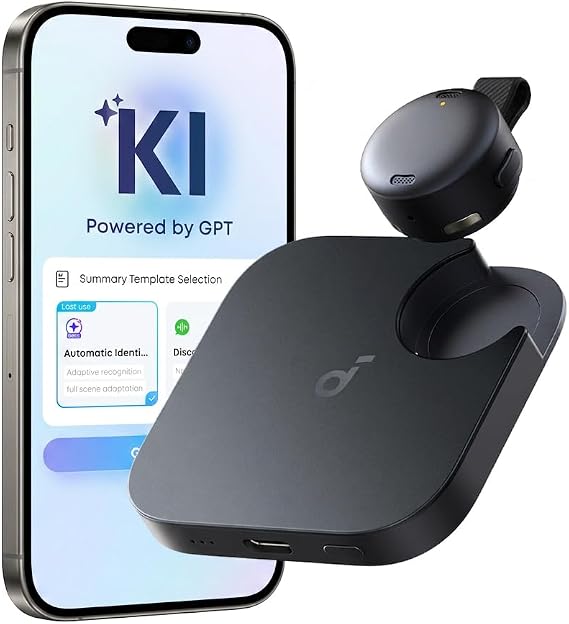 soundcore Work by Anker AI Voice Recorder MFi Certified 8GB Digital voice recorder with AI writing function and voice recognition combined protocols for meetings and lectures