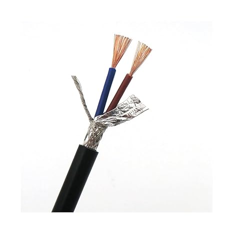 Twisted Pair Cable Shielded Wire， Shielded Cable 2-4 Core 0.75mm² Oxygen Free Copper Double Shield RVVP Signal Control Wire(4-core 0.75mm2)