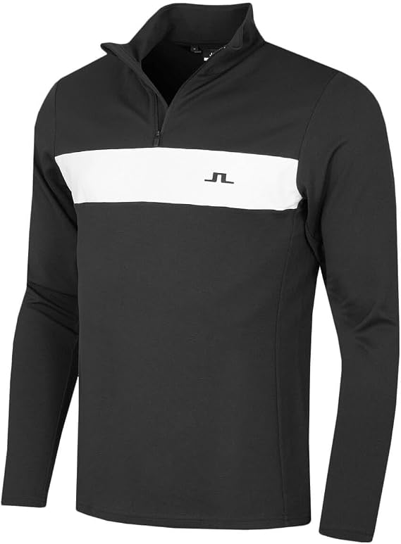 J.Lindeberg Mens 2026 Bran Mid Layer Chest Stripe Golf Zip Sweater