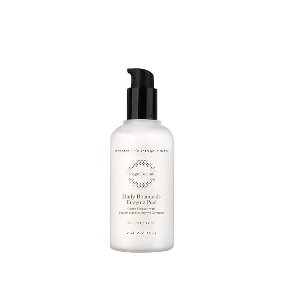 OxygenCeuticals Daily Botanicals Enzyme Peel Gentle Exfoliating Gommage with Pineapple & Papaya Extracts, Natural Enzyme Peel for Refines Pores & Smooths Texture 2.53 fl.oz (75ml)