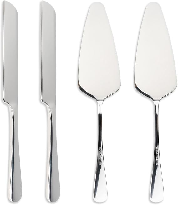4 Stück Tortenmesser & Kuchenheber Set aus Edelstahl – Mit Tortenhebern und Kuchenmessern für Hochzeiten kuchenheber & tortenheber Geburtstage und Feiern
