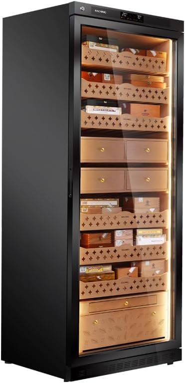 RACHING | MON5800A | Electric Cigar Humidor Cabinet | Large Capacity | Climate Control (Black)