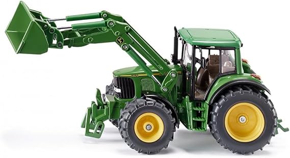 SIKU 3652, John Deere Tractor with Front Loader, 1:32, Metal/Plastic, Green, Movable Front Loader, Removable Driver's Cabin