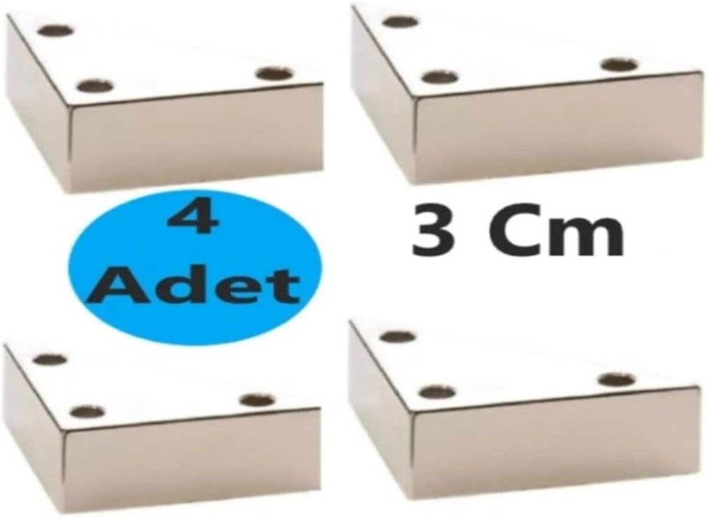 solon 4 Adet Üçgen, Masa, Dolap Piramit Mobilya Ayağı 3 Cm Beyaz