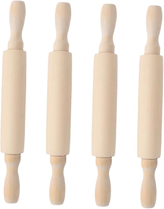 4pcs Wooden Rolling Pin for Cookie Dough Baking Tool