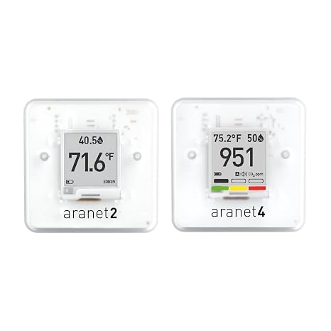 Indoor Air Quality Bundle: Aranet4 CO2 Monitor + Aranet2 Humidity & Temperature Sensor