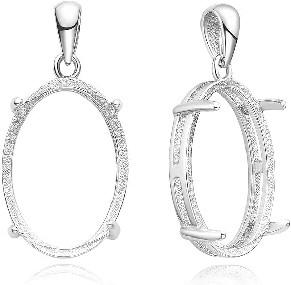 5pcs Adabele Real 925 Sterling Silver Open Back Bezels for 10x8mm Oval Cabs
