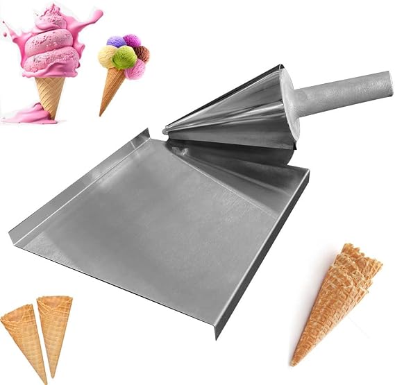Ice Cream Waffle Cone Roller, Waffle Cone Shaper Tool, Nonstick Waffle Cone Mold, Stainless Steel Material, Clear Texture and Smooth Surface, for Restaurant, Home Kitchen, Bakeries