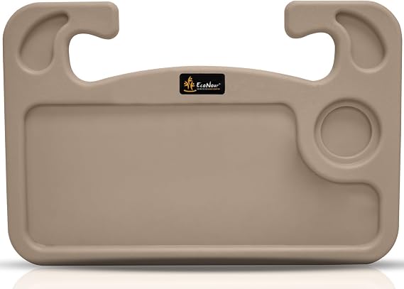EcoNour 2 in 1 Car Steering Wheel Tray (Beige) | Car Tray for Laptop