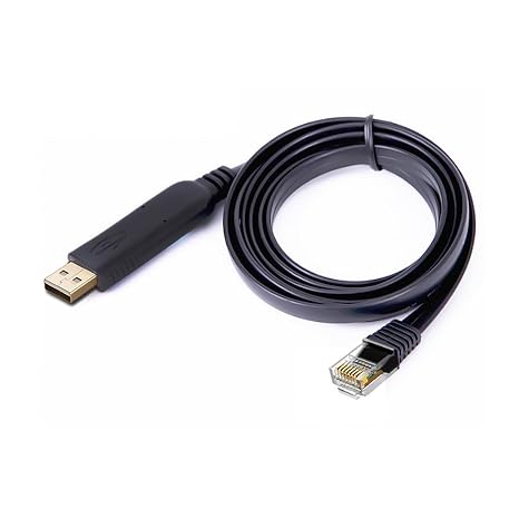 Console Cable for Cisco, USB to RJ45 Cable 6ft 1.8m, RS232 Router Switch Console for Windows, MAC, Linux, No RS232 Adapter Needed, Compatible with Cisco, Huawei, TP-Link (Black)