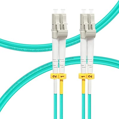 FLYPROFiber- LC to LC Fiber Patch Cable OM3 0.2M, Length Options: 0.2m-200m, 10GB40GB Multimode Duplex, 50125um Fiber Optic Cable Cord LSZH-0.2Meter7inch
