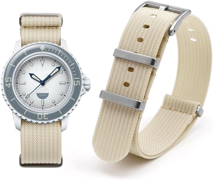 22mm Canvas Nylon Straps For Blancpain X Swatch, Replacement Nylon Watch Band For Watches - Multiple Colors