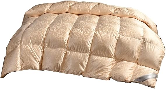 White Duck Down Quilt Fluffy Cozy Four Seasons Duvet Brocade Warm Queen King Quilted Comforters