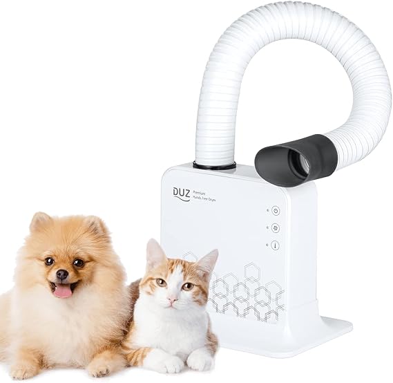 DUZ V2 Super Quiet Hands-Free Pet Dryer: Low-Noise Dog Dryer for Grooming, Reduces Labor & Stress, Ideal for Small Dogs and Cats,