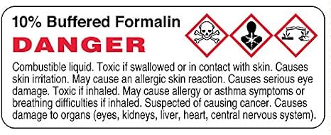 UAL 10% Buffered Formalin, 3" x 1-1/8", 320 Labels