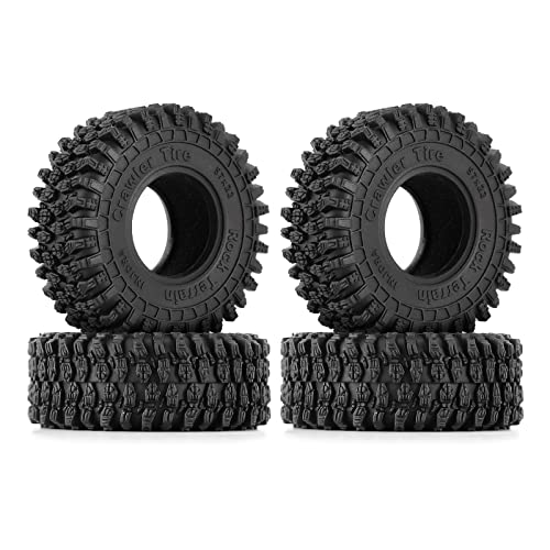 INJORA 1.0 Tires - 57  22mm S5 Super Soft Sticky Crawler Tires for TRX4M Axial AX24 SCX24 FCX24 Enduro24 Upgrade,T1016