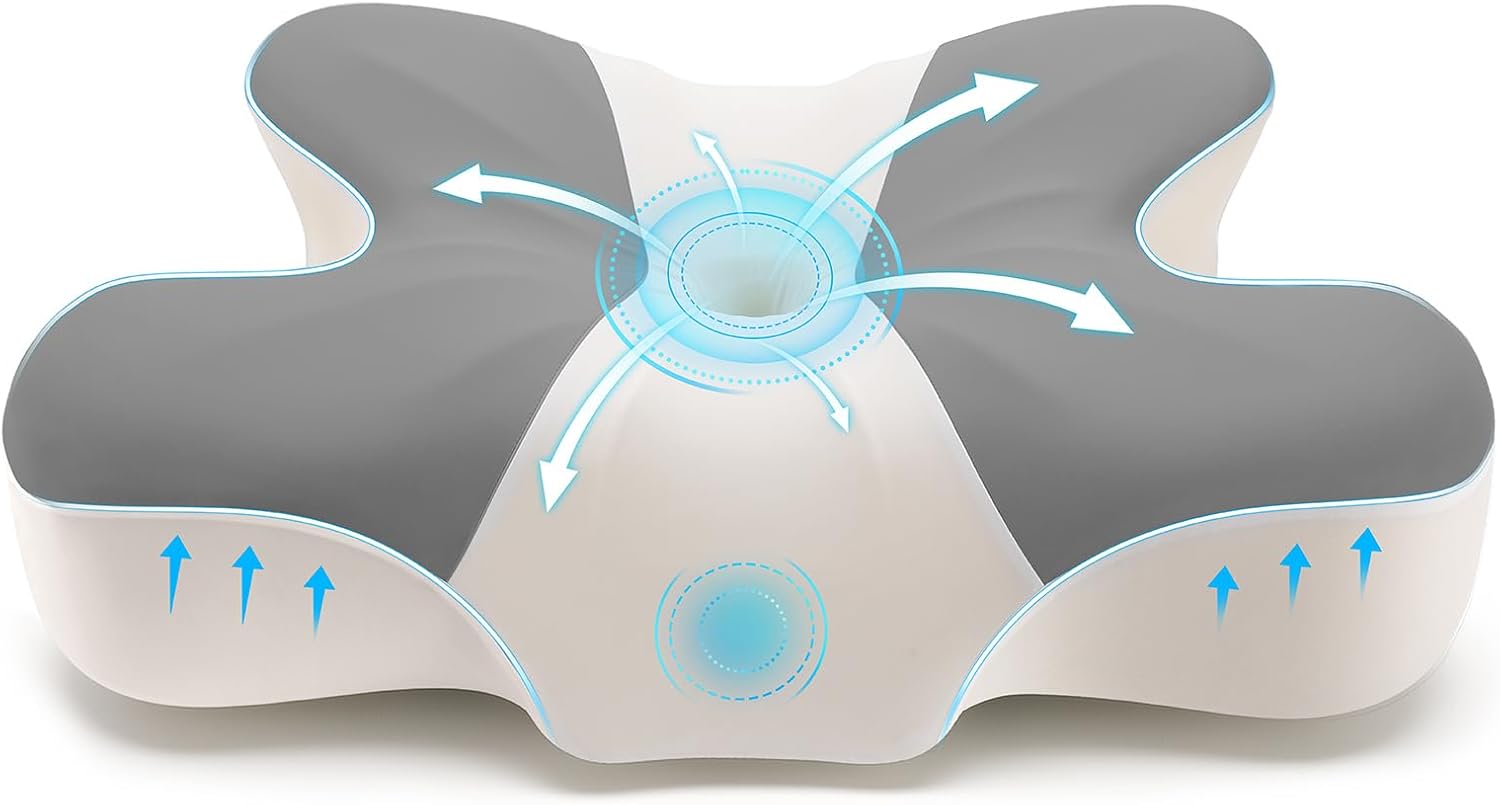 A-Pce Cervical Memory Foam Pillow for Neck and Shoulder Pain Relief, Orthopedic Neck Pillow with Breathable, Removable Cover, Ultra Support & Cozy Sleeping for Side/Back/Stomach Sleepers, Grey