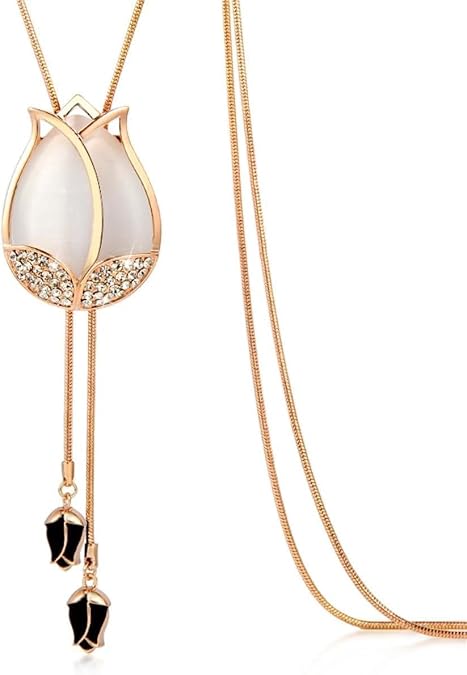 Merdia Triple Layer Pendant Necklace Long Statement Pendant Necklace Long Sweater Chain | Long Necklaces for Women | Summer Necklaces | Jewelry for Girls | Boho Necklaces for Women