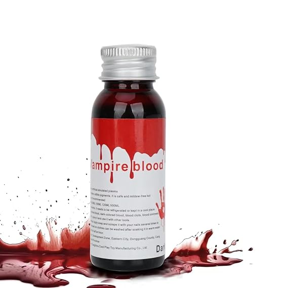 Halloween Fake Blood Makeup - Realistic Effects Washable for Scar, Wound, Clothes, Eyes, Drips, Nose Bleeds - For Cosplay SFX Zombie Vampire Special Effects