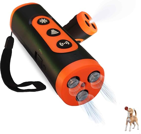 Dog Bark Deterrent Devices, Anti Barking Device for Dogs, 2025 Ultrasonic Upgraded 3 in 1 Dog Bark Deterrent, Sonic Trainer to Correct Dog's Bad Behavior for Outdoors Indoor Safely (Rechargeable)