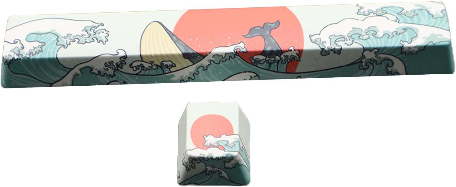 Coral Sea Keycaps, Personalized Theme Keycaps PBT Five Sides Dye-Subbed Spacebar Profile SpaceBar Keycap for Mechanical Keyboard
