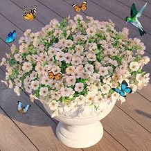 Artificial Flowers for Outdoor Decor, 16 Pack UV-Resistant Fake Colorful Silk Daisy Flowers, Perfect for Spring & Summer Decorating Front Porch, Patio, Window Boxes, and Potted Plants