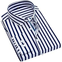 Mens Shirts Long Sleeve Button Down Shirts Striped Dress Shirt Casual Breathable Coat Fashion Lightweight Shirt