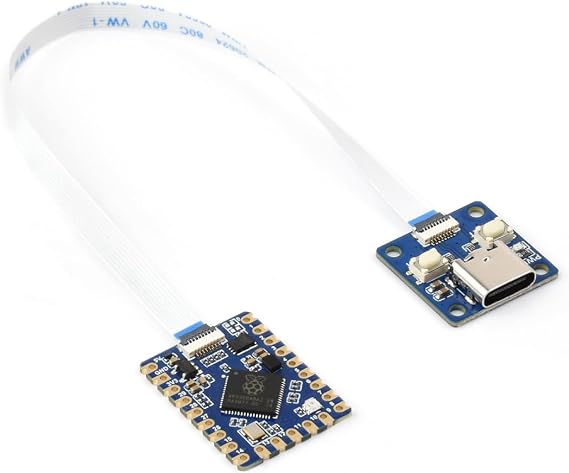 RP2350-Tiny Microcontroller Development Board Kit, Based on Raspberry Pi RP2350 Dual-core & Dual-Architecture Chip, Come with USB Port Adapter + FPC Cable
