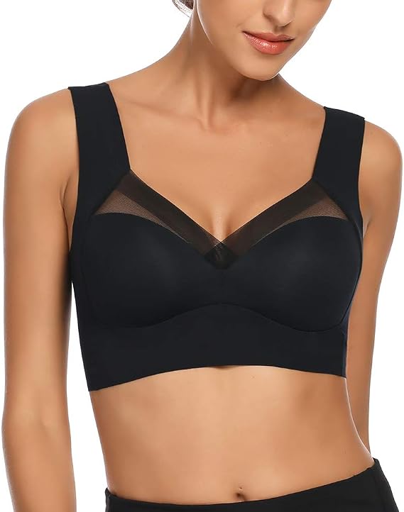 WOWENY Womens Wirefree Seamless Bras Everyday Lounge Bra Sleeping Full Coverage Pullover Bra