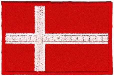 Flagge Dänemark Aufnäher zum aufbügeln oder aufnähen Bügelbild Aufbügler für Kleidung gestickter Bügelpatch Applikation Patch Größe 70 x 48 cm