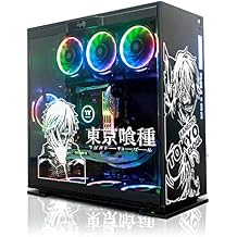 Anime Stickers for PC Case,Tokyo Ghoul Cartoon Decor Decals for ATX Computer Chassis,Waterproof Easy Removable White and White