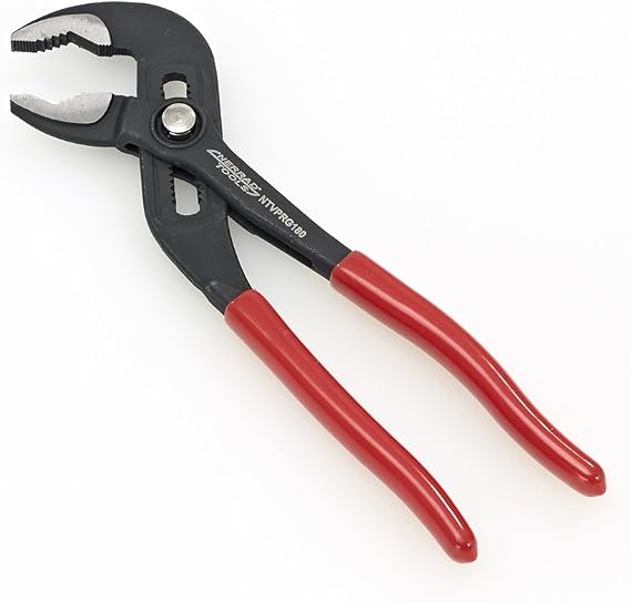 Nerrad Tools NTVPRG180 Viper Grip Pump Pliers, Black/Red, 7-Inch
