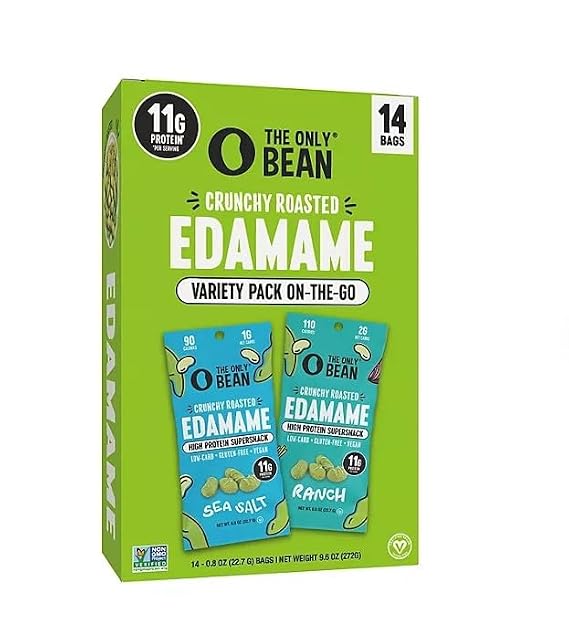 The Only Bean Crunchy Roasted Edamame Variety Pack Snack, 14 Bags (pack of 2)