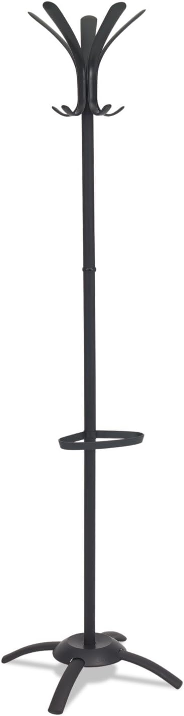 ALBA PMCLEON Cleo Coat Stand, Stand Alone Rack, Ten Knobs, Steel/Plastic, Black