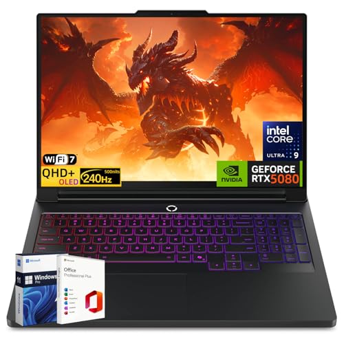Lenovo Legion Pro 7i 2025 Gaming Laptop, NVIDIA RTX 5080 16GB GDDR7, Intel Ultra 9 275HX, 16 inch 2560x1600 240Hz OLED, WiFi 7, BT 5.4, 64 GB DDR5, 4 TB SSD, Windows 11 Pro
