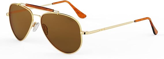 Randolph Eyewear Sportsman Aviator Sunglasses for Men & Women Non-Polarized & Polarized, 23k Gold UV Protection Sunglasses