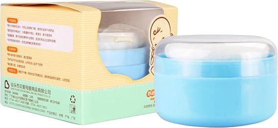 Talcum Powder Puff Box with Applicator, Container Empty Body Powder Container for Body Dusting, Perfect for Home and Travel (Pink)