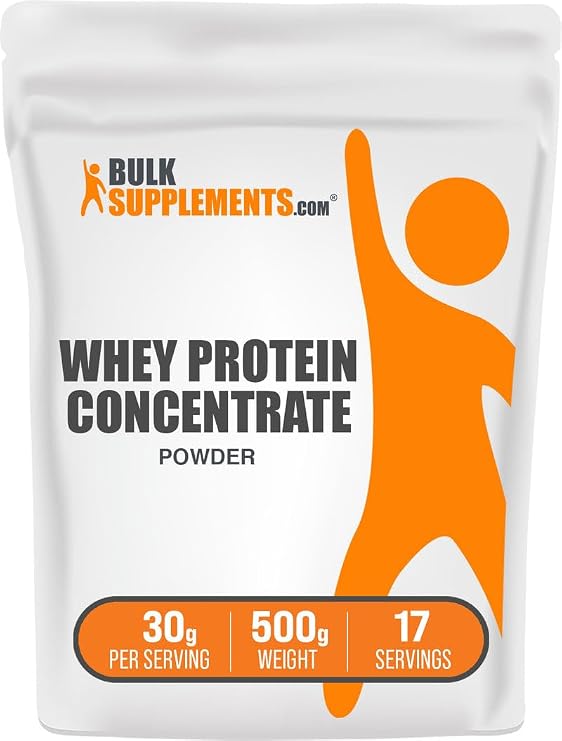 Whey Protein Concentrate Powder - Whey Protein Powder Supplement, Unsweetened, Unflavored & Gluten Free, 30g per Serving, 500g (1.1 lbs) (Pack of 1)