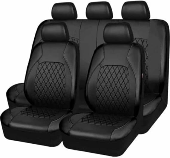 Car Seat Covers for Tesla Model X Model x, Full Set Leather Front Rear Seat Protectors Cover Comfortable Breathable Seats Cushion Accessories,B/9pcs Set Black