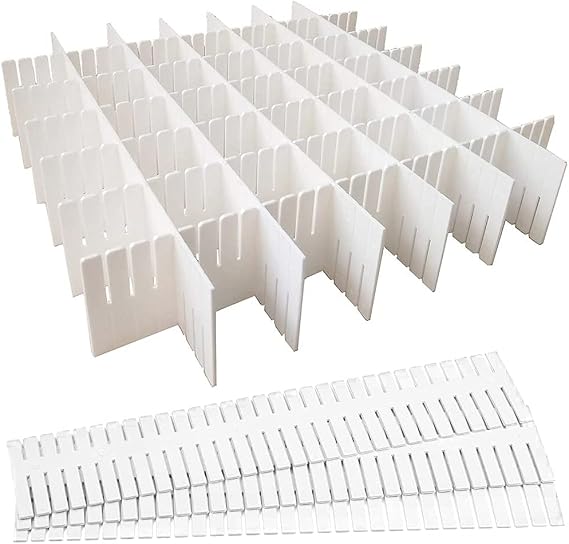 GIAK Schubladenteiler Schubladeneinteiler 8 Stück Schubladentrenner Schubladentrenner Verstellbar Schubladentrenner Weiß Für Schrank Unterwäsche Socken DIY Schreibtisch Organizer