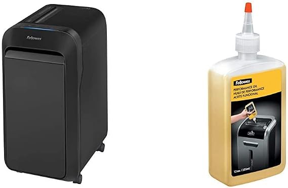 Fellowes Powershred LX22M 20-Sheet Micro Cut Paper Shredder (5263501) and Fellowes Powershred Performance Shredder Oil Bundle