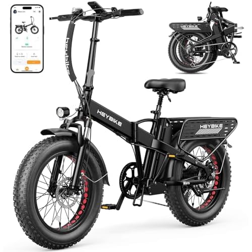 Heybike Mars 2.0 Foldable Electric Bike 32MPH, UL2849 Certified, 1800W Peak Motor Ebike with 100N.M Torque, 70Miles Long Range with 624WH Removable Battery, 204 Fat Tire for Snow, Full Suspension