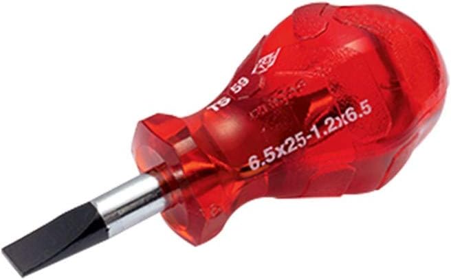 izeltas 4110176525 Kraft Seri Düz Uçlu Topaç Tornavida, Kırmızı, 6.5 X 25 Mm